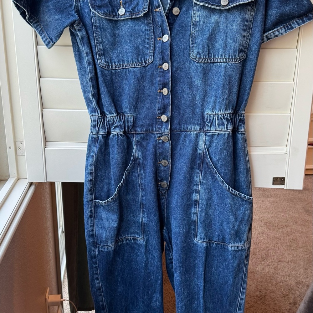 AIMAE Classic Blue Women's Denim Overalls - Picture 4 of 6